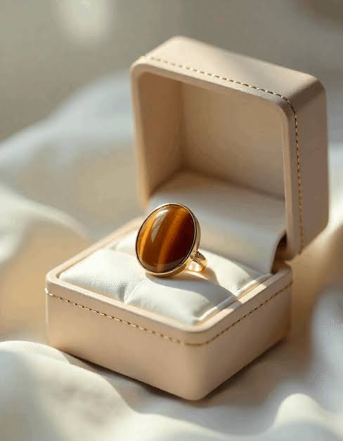 Natural Tiger Eye Stone Bronze Ring+GOVT.Lab certificate