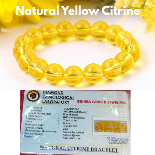 Natural Yellow Citrine Bracelet