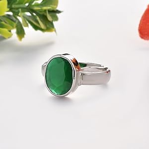 Natural Panna stone Silver Ring+GOVT.Lab certificate